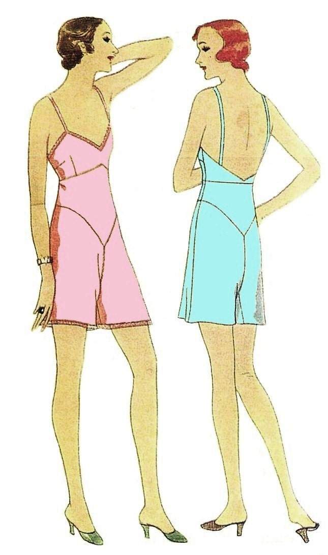 1930s Ladies Step-In Combination Undergarment with Low Back - Reproduction 1931 Sewing Pattern #T6629 - 34 Inch Bust