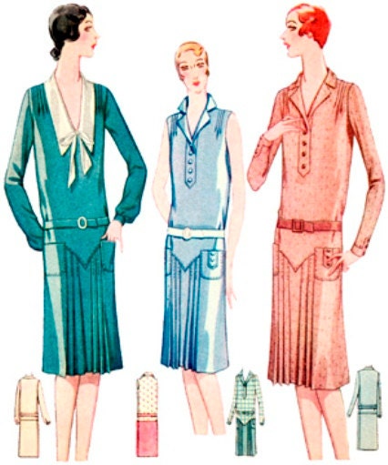 1920s Ladies Day Dress with Pleats - Reproduction 1929 Sewing Pattern #Z5816 - 36 Inch Bust