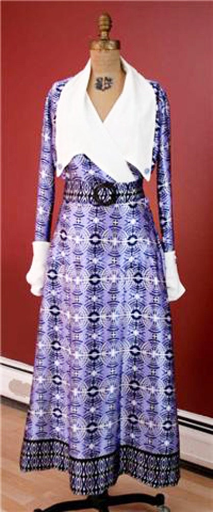 1930s Ladies Day Dress With Large Collar - Art Deco - 1934 Pattern #T1481 - 36 Inch Bust