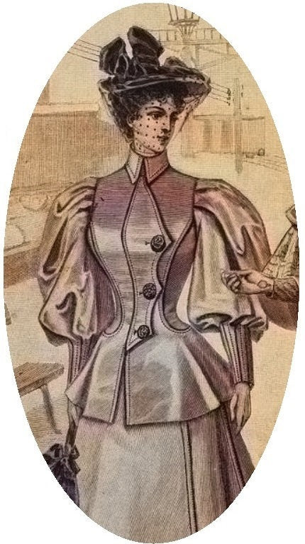 1890s Ladies Robe de Voyage - Victorian - Belle Epoque Traveling Jacket - 1895 Pattern #E0177 - 32 Inch Bust