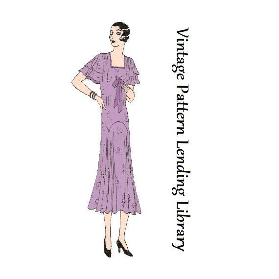 1930s Ladies Afternoon Tea Frock - Reproduction 1931 Sewing Pattern #T3221 - 36 Inch Bust