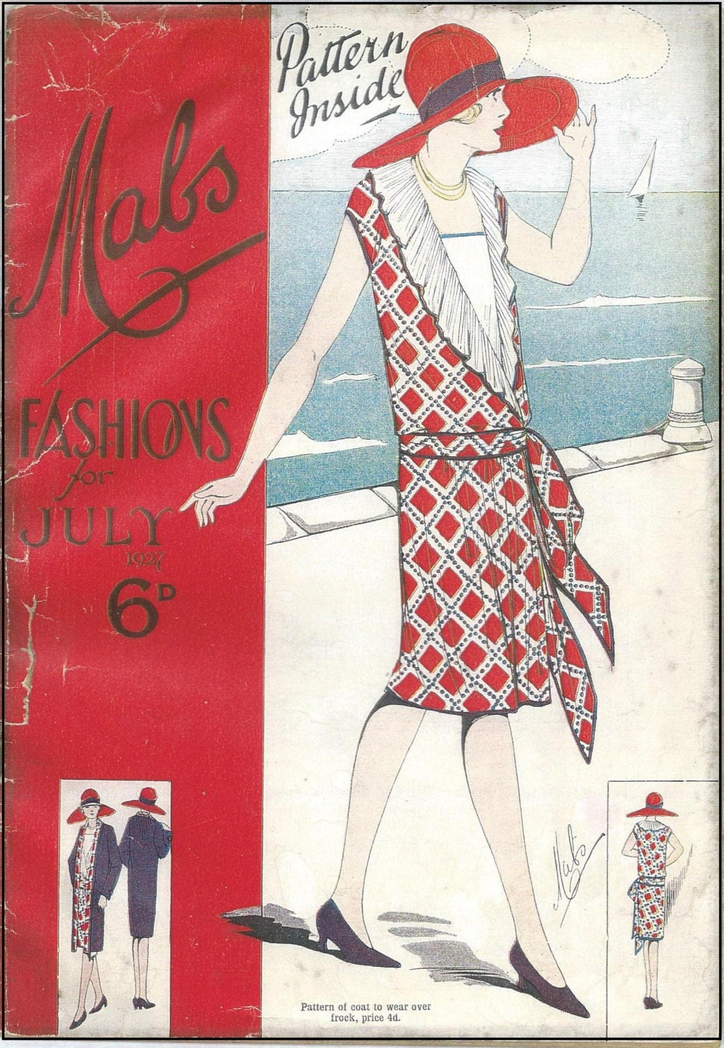 1920s Ladies Dress With Neck Frill - Reproduction 1927 Sewing Pattern #Z3235 - 36 Inch Bust - Art Deco Fashion