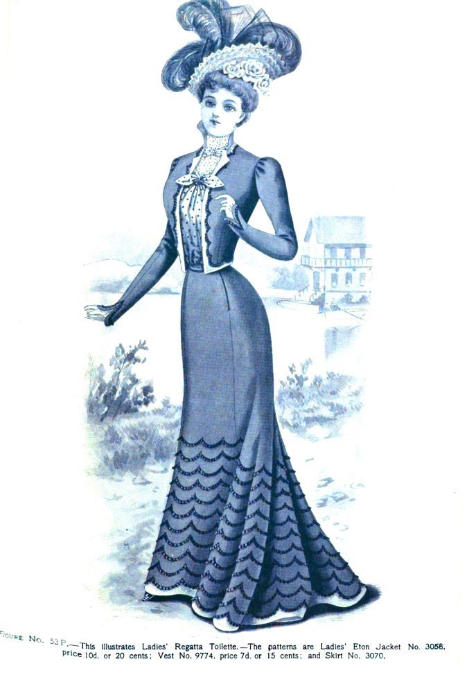 1890s Ladies Full Circular Skirt In Two Lengths - Victorian Era - Reproduction (ca. 1899) Sewing Pattern #E3070 - 22 Inch Waist
