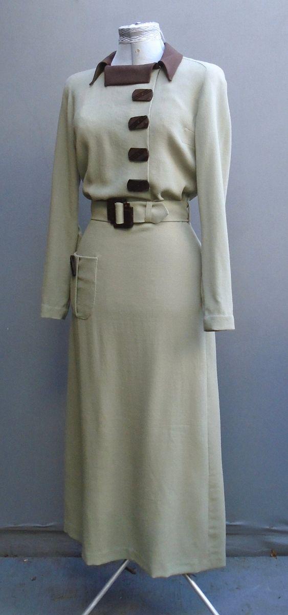1930s Ladies Day Dress with Left Closure - Reproduction 1934 Sewing Pattern #T1367 - 36 Inch Bust