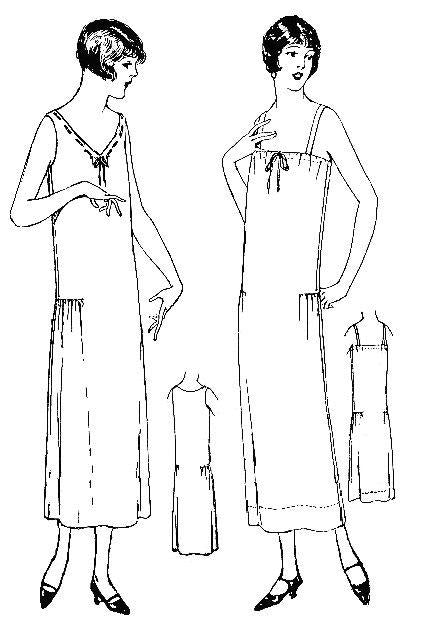 1920s Ladies Slip With Neckline Options - Reproduction 1923 Sewing Pattern #Z1893 - 36 Inch Bust