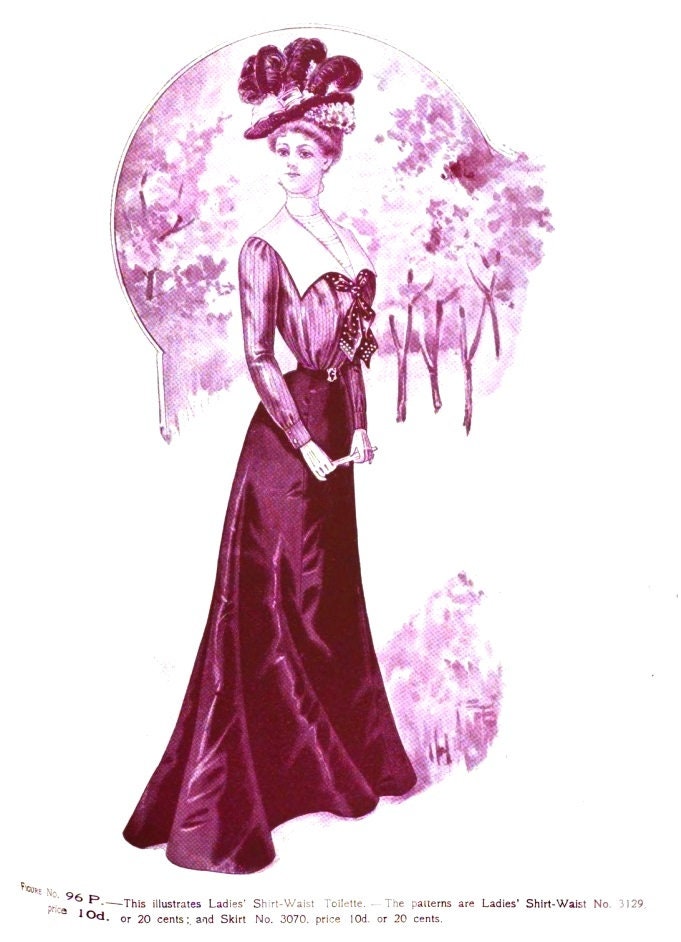1890s Ladies Full Circular Skirt In Two Lengths - Victorian Era - Reproduction (ca. 1899) Sewing Pattern #E3070 - 22 Inch Waist
