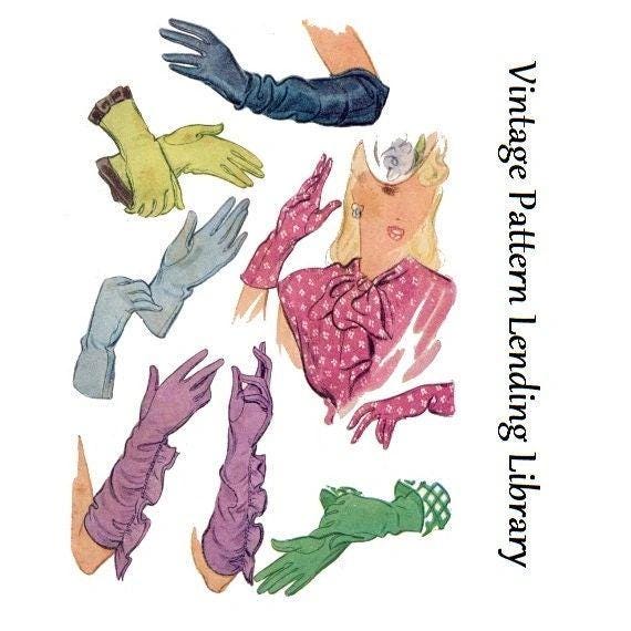 1940s Ladies Gloves In Several Styles - Reproduction 1946 Sewing Pattern #A1188