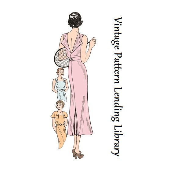 1930s Ladies Sport Dress With Capelet - Pattern #T2773 - 38 Inch Bust
