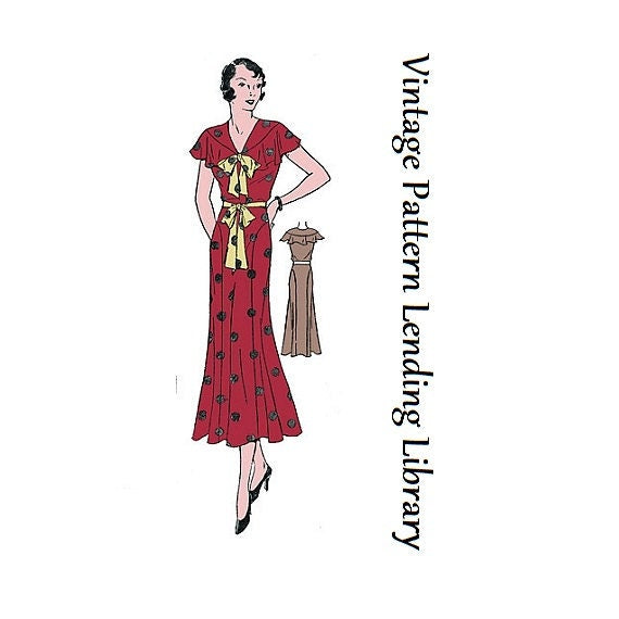 1930s Ladies Sleeveless Day Dress - Pattern #T0423 - 34 Inch Bust