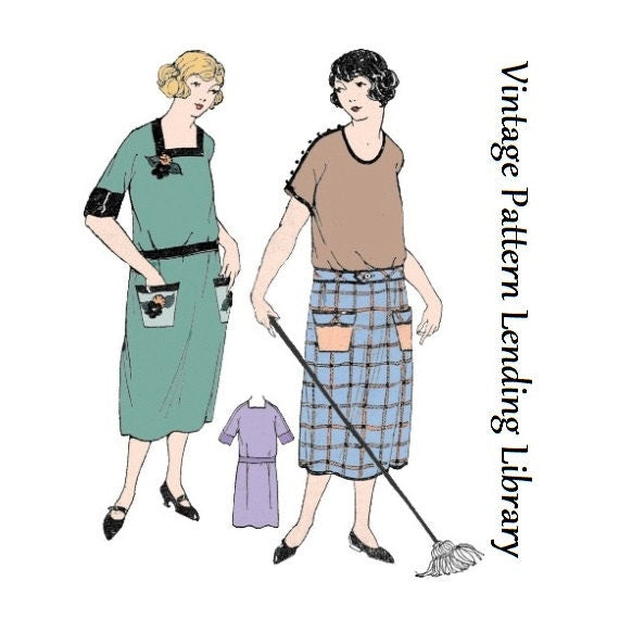1920s Ladies Economy House Dress - Pattern #Z0101 - 44 Inch Bust
