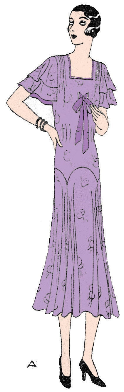1930s Ladies Afternoon Tea Frock - Reproduction 1931 Sewing Pattern #T3221 - 36 Inch Bust