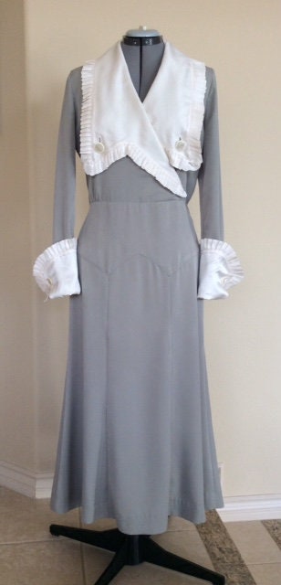 1930s Ladies Day Dress With Large Collar - Art Deco - 1934 Pattern #T1481 - 36 Inch Bust