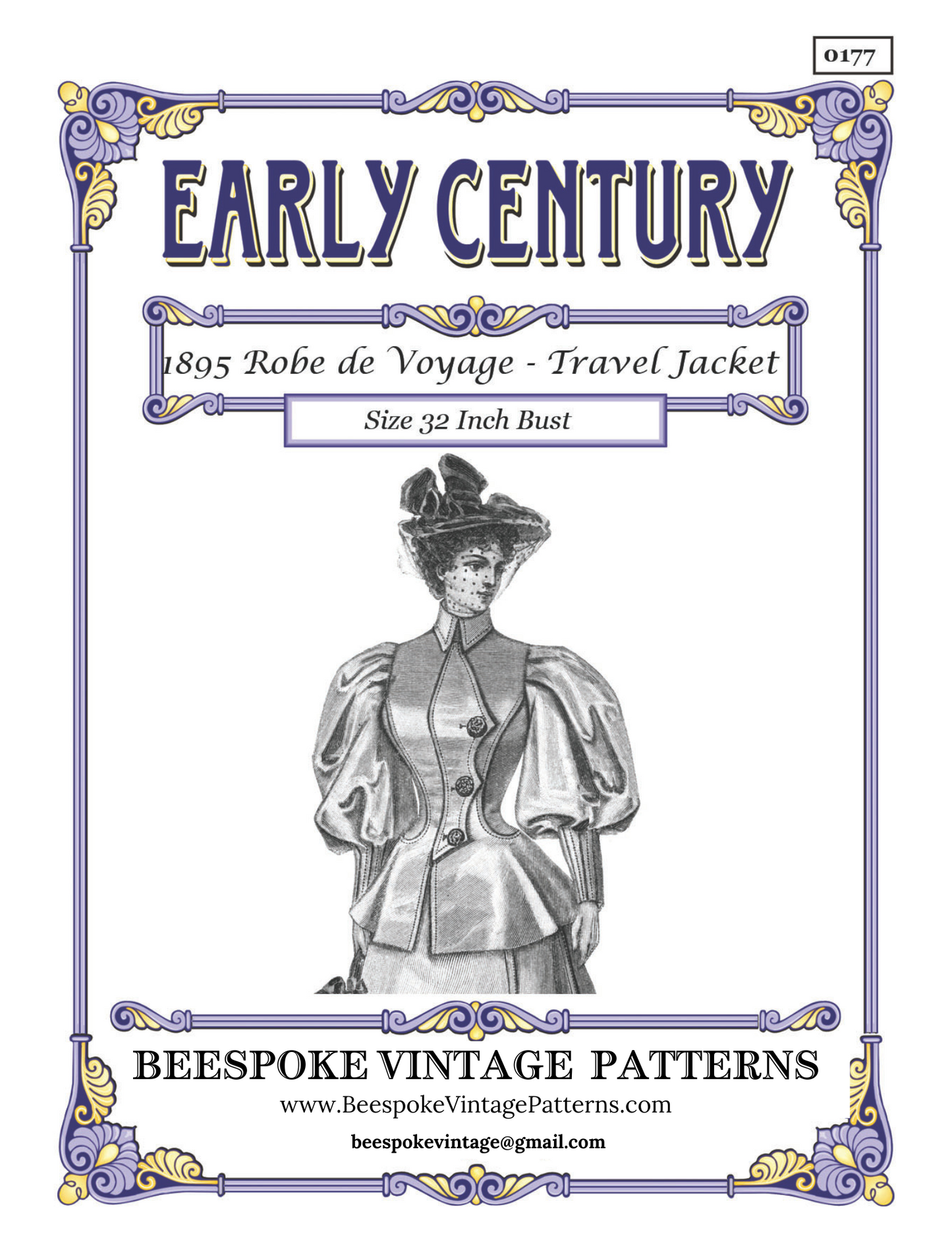 1890s Ladies Robe de Voyage - Victorian - Belle Epoque Traveling Jacket - 1895 Pattern #E0177 - 32 Inch Bust