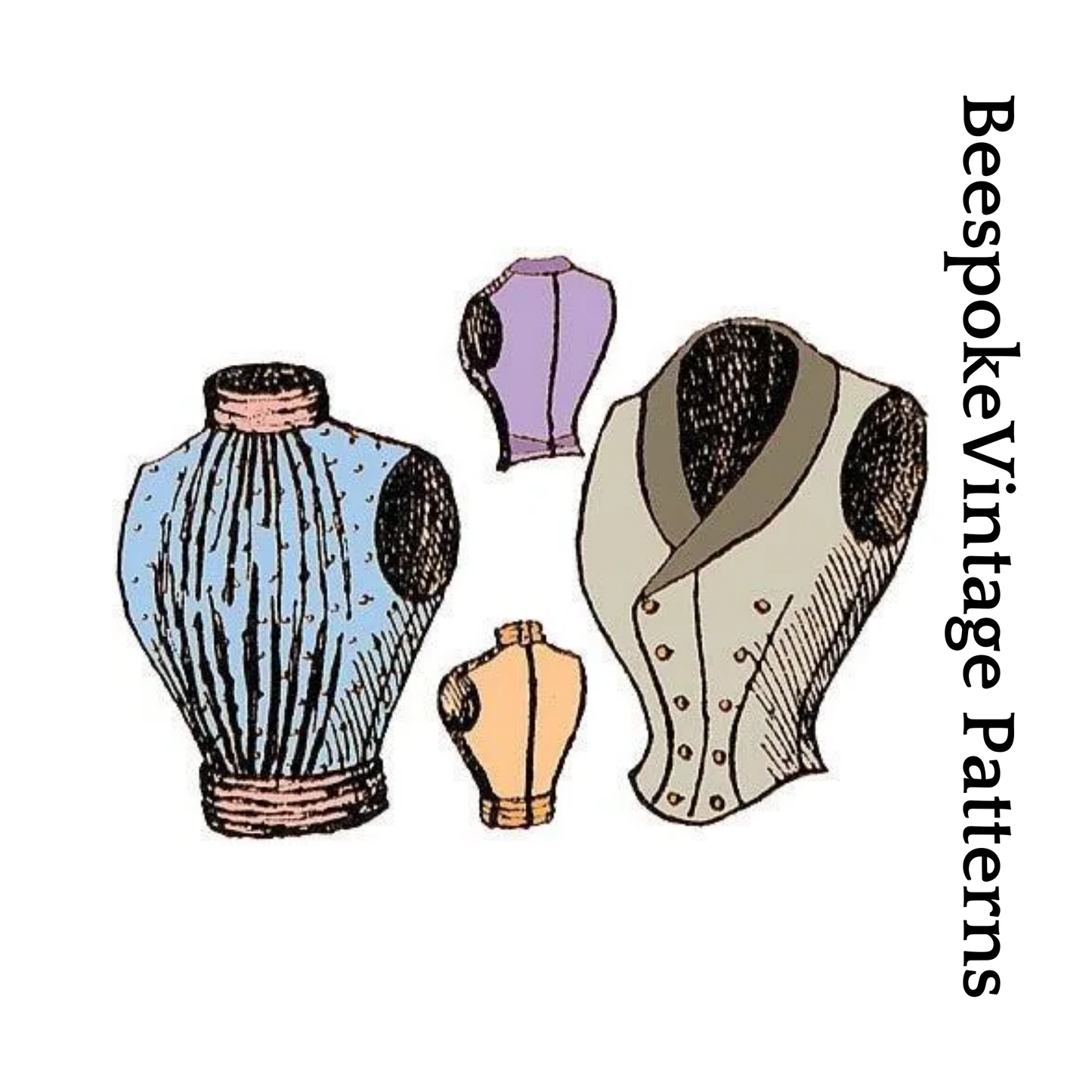1890s Ladies Double Breasted & Full Vest - Victorian Era - Reproduction (ca. 1897) Sewing Pattern #E0672 - 36 Inch Bust