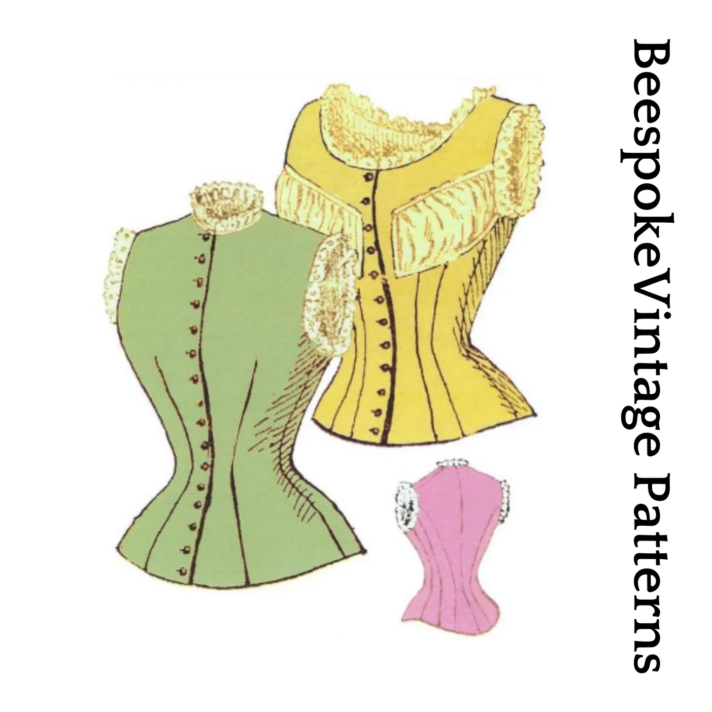 1890s Ladies Corset Cover with Optional Bust Puff Padding - Reproduction 1897 Sewing Pattern #E0707 - 40 Inch Bust