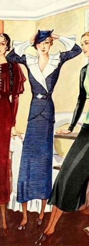 1930s Ladies Tunic Dress - Reproduction 1933 Sewing Pattern #T7592 - 36 Inch Bust