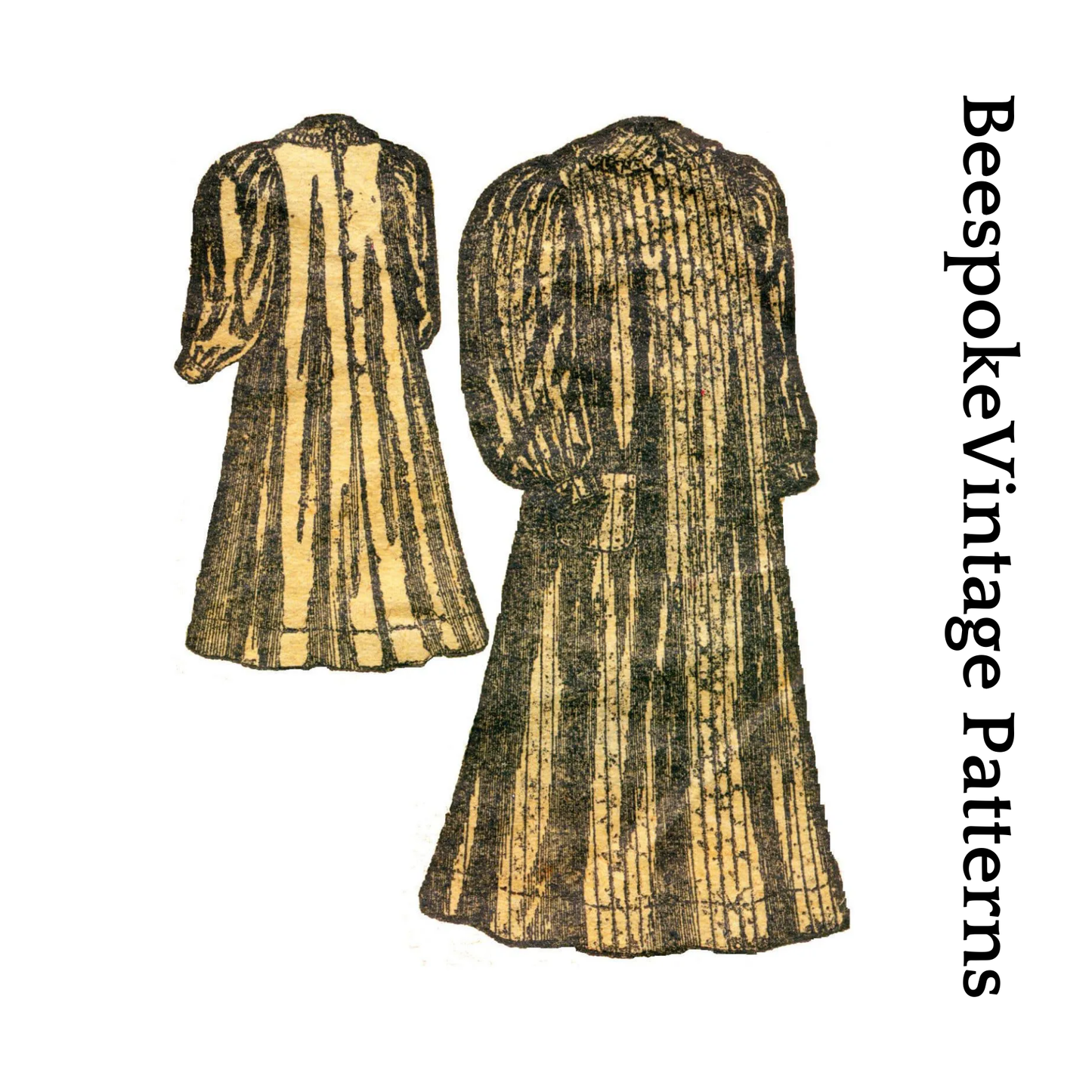 1890s Ladies Sack Apron - Victorian Era - Pattern #E1140 - 36 Inch Bust