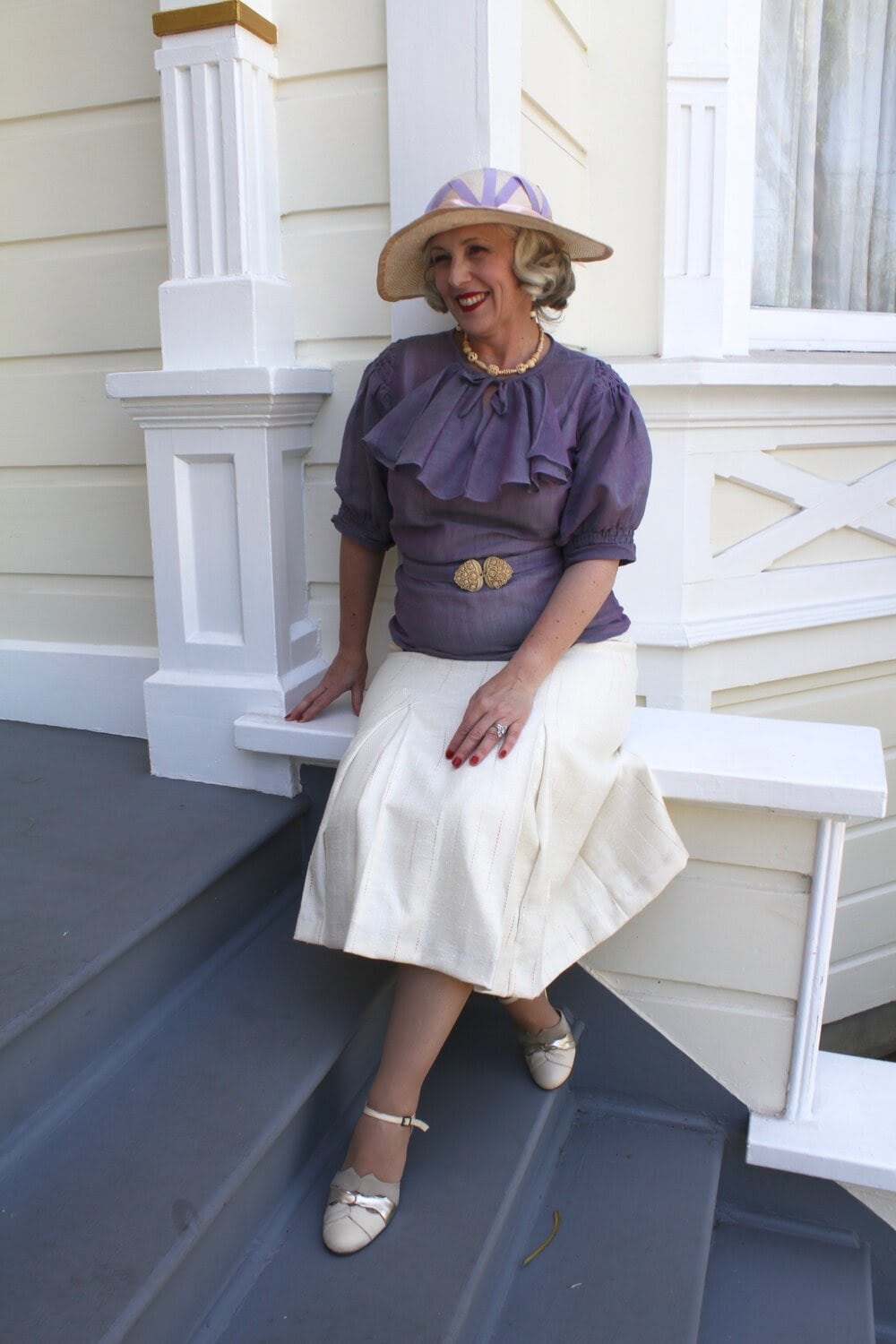 1930s Ladies Skirt With Patch Pockets- Reproduction 1936 Sewing Pattern #T1047 - 30 Inch Waist
