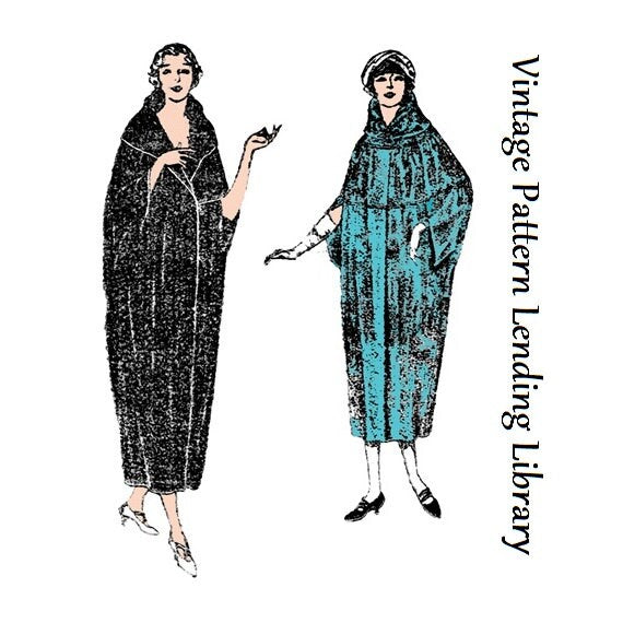 1920s Ladies Cocoon-Style Wrap With Convertible Collar - Reproduction 1923 Sewing Pattern #Z4265 - 36 Inch Bust