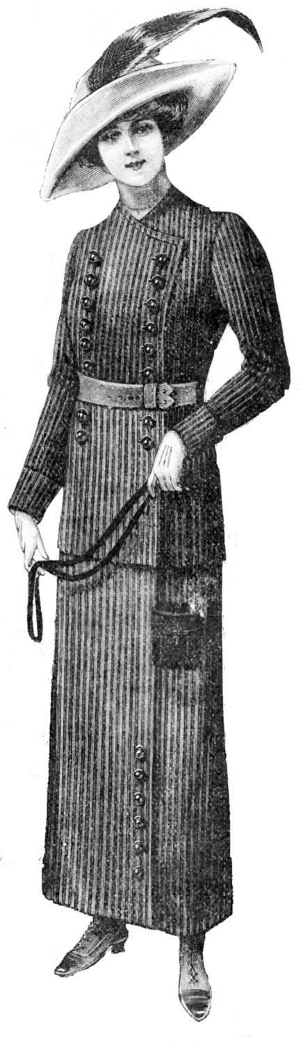 1910s Ladies Traveling Suit - 1912 Pattern #E1002 - 36 Inch Bust