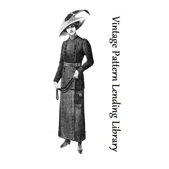 1910s Ladies Traveling Suit - 1912 Pattern #E1002 - 36 Inch Bust