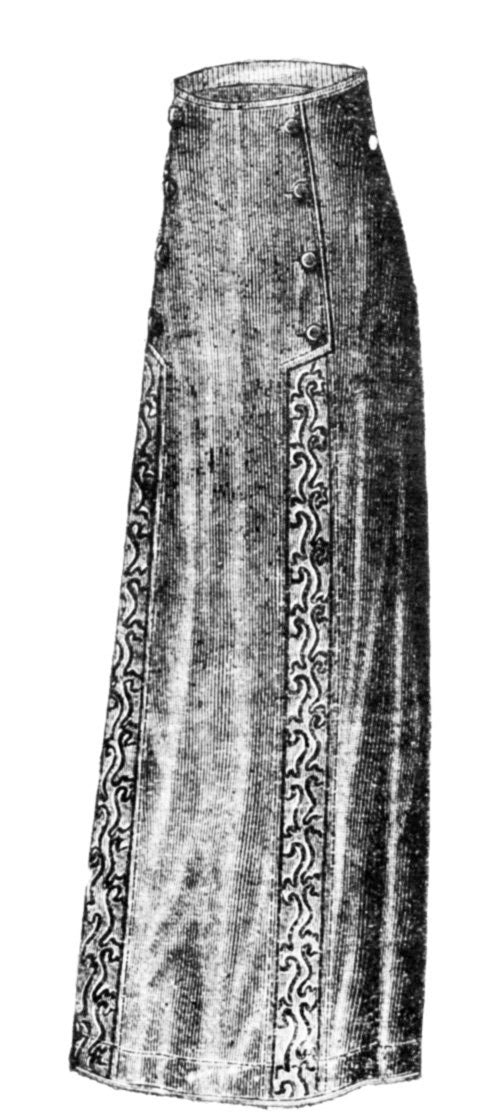 1910s Ladies Skirt with Soutache Detailing - 1912 Pattern #E0162 - 25 Inch Waist
