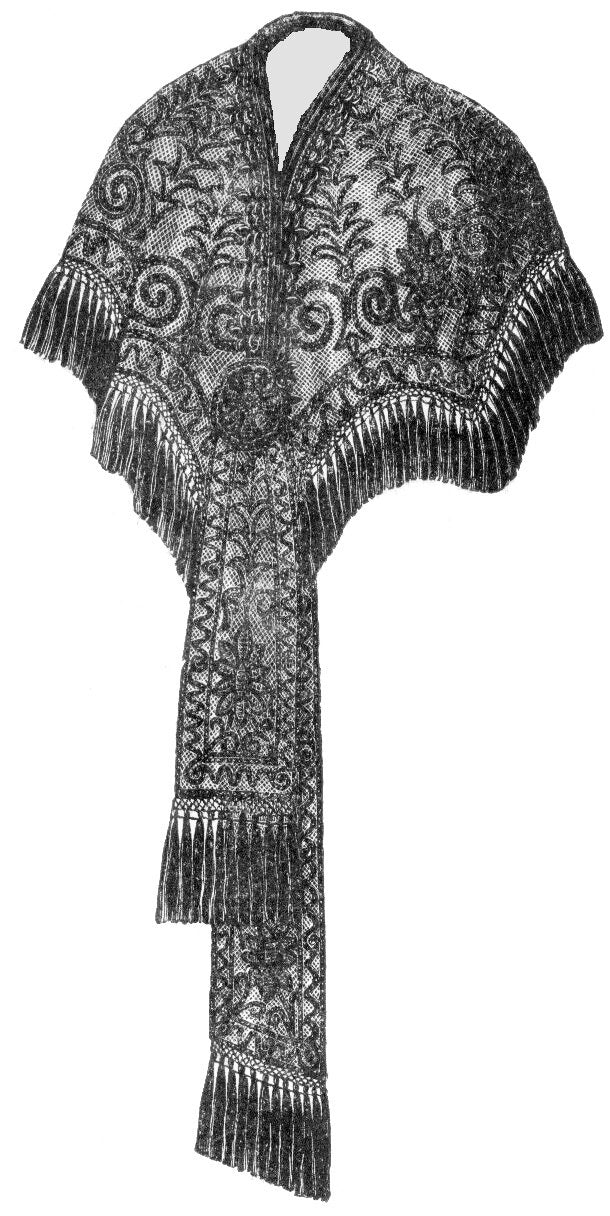 1910s Ladies Lace Wrap - 1912 Pattern #E0400 - 36 Inch Bust