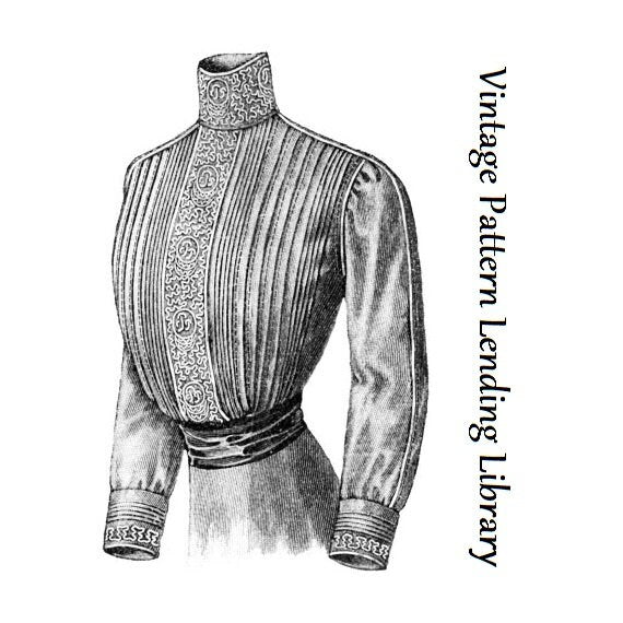 1910s Ladies Pleat Front Blouse With Optional Soutache Detailing - 1912 Pattern #E0335 - 34 Inch Bust