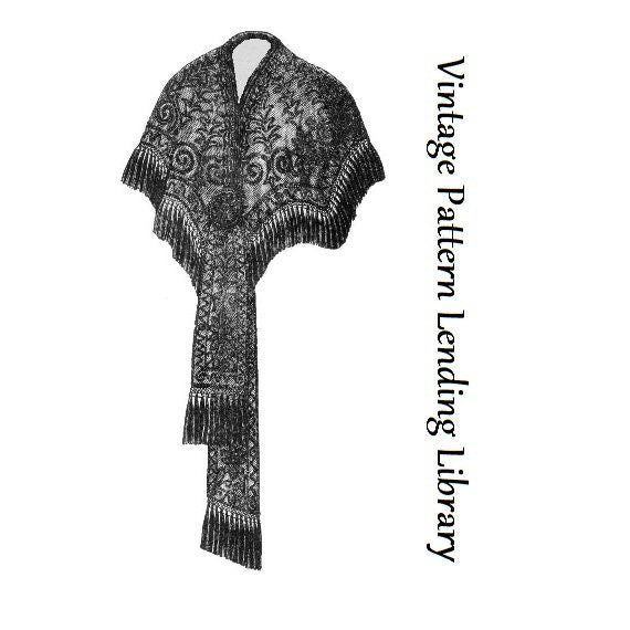 1910s Ladies Lace Wrap - 1912 Pattern #E0400 - 36 Inch Bust