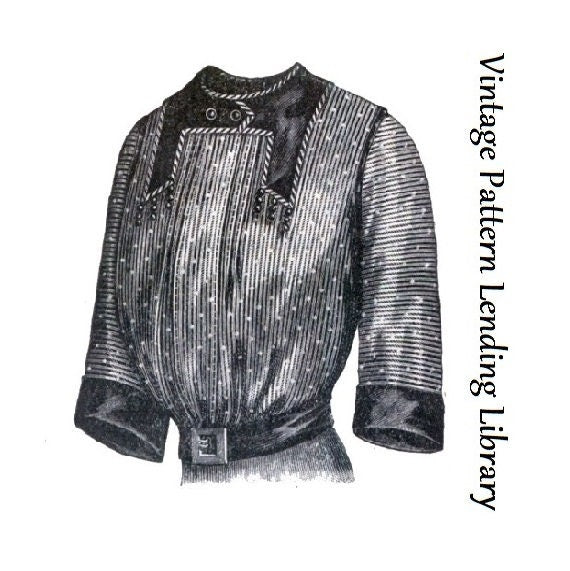 1910s Ladies Blouse With Yoked Neckband - 1912 Pattern #E0191 - 36 Inch Bust