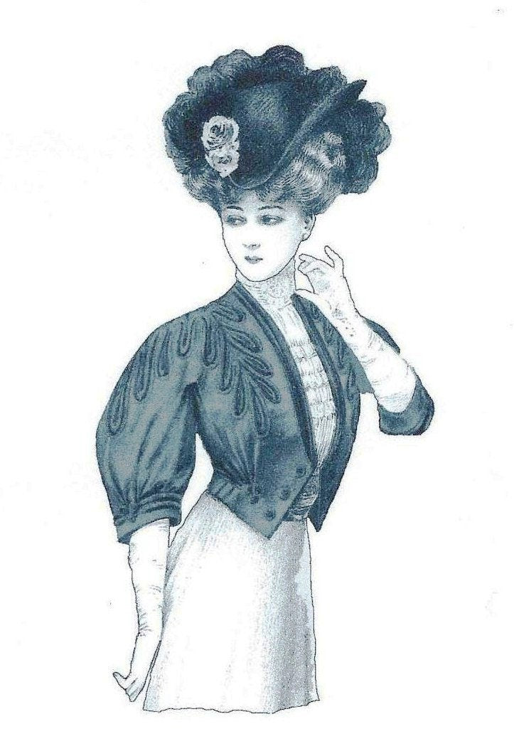 1900's Ladies Edwardian Era Bolero Jacket - Pattern #E5892 - 32/34 Inch Bust