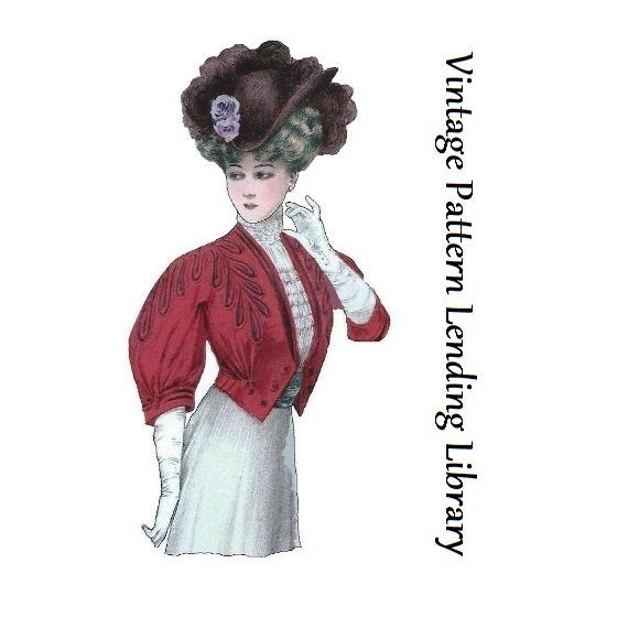 1900's Ladies Edwardian Era Bolero Jacket - Pattern #E5892 - 32/34 Inch Bust