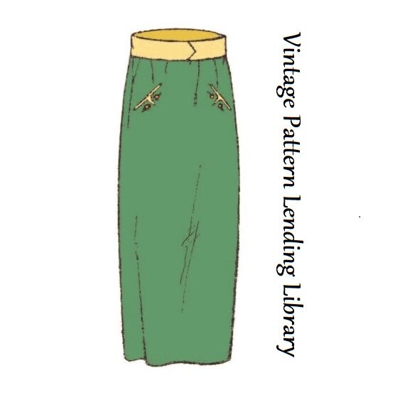 1910s Ladies Two-Piece Skirt with Welt Type Pocket Detailing - 1919 Pattern #E2903 - 26 Inch Waist - YOUNG MISS/PETITE