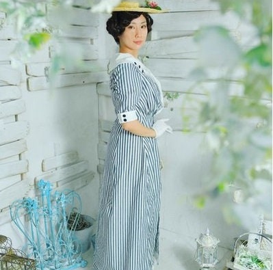 1910s Ladies Dress with Two Collar Options - 1911 Pattern #E4929 - 36 Inch Bust