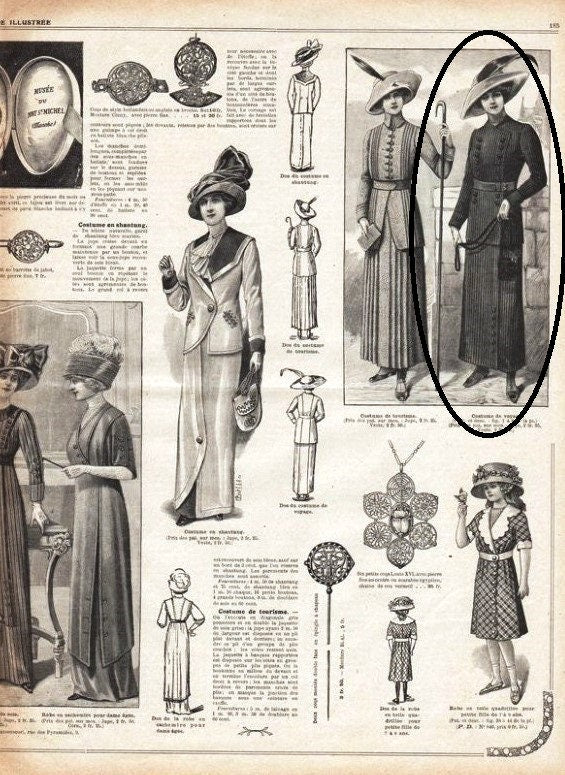 1910s Ladies Traveling Suit - 1912 Pattern #E1002 - 36 Inch Bust