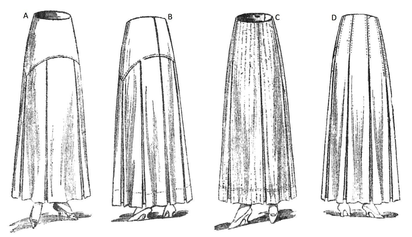 1910s Ladies Seven Gored Pleated Skirt with Optional Yoke - 1915 Late Edwardian Pattern #E7396 - 34 Inch Waist