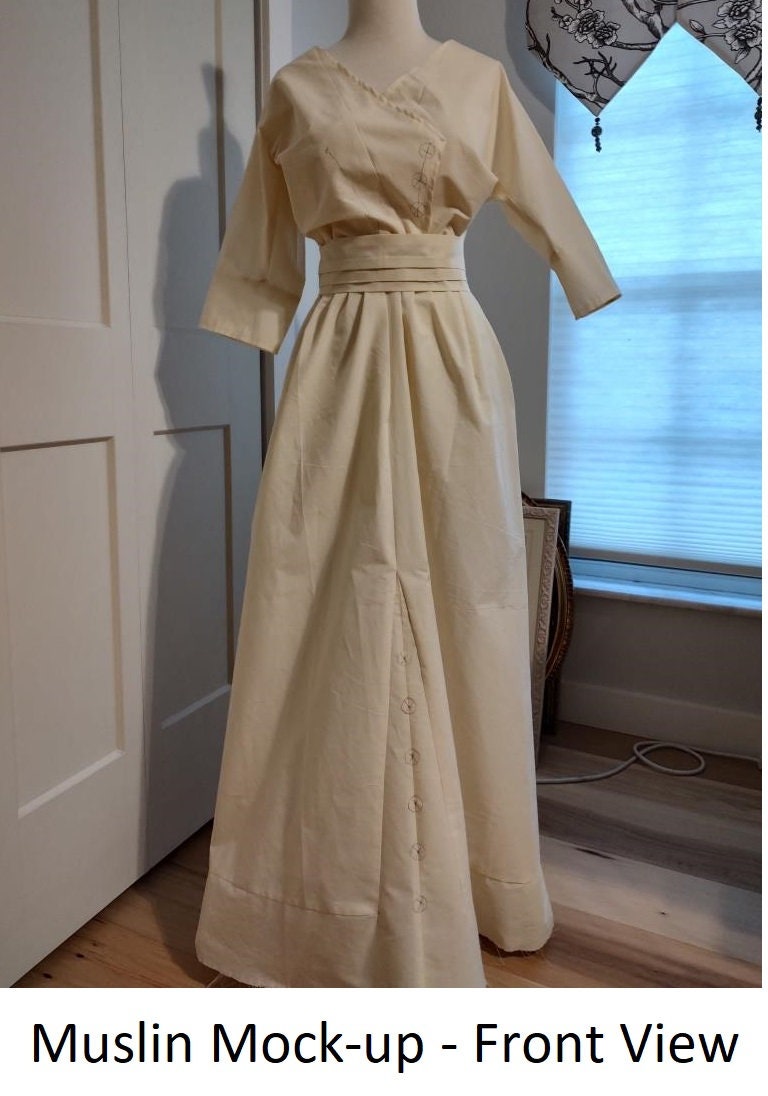 1912 Ladies House Dress - Over-Dress Wrapper - Pattern #E4018 - 34 Inch Bust