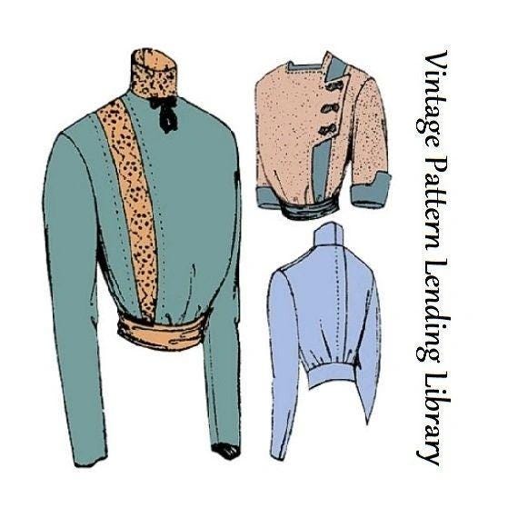 1910 Ladies Waist With Side Closure - Pattern #E4551 - 36 Inch Bust