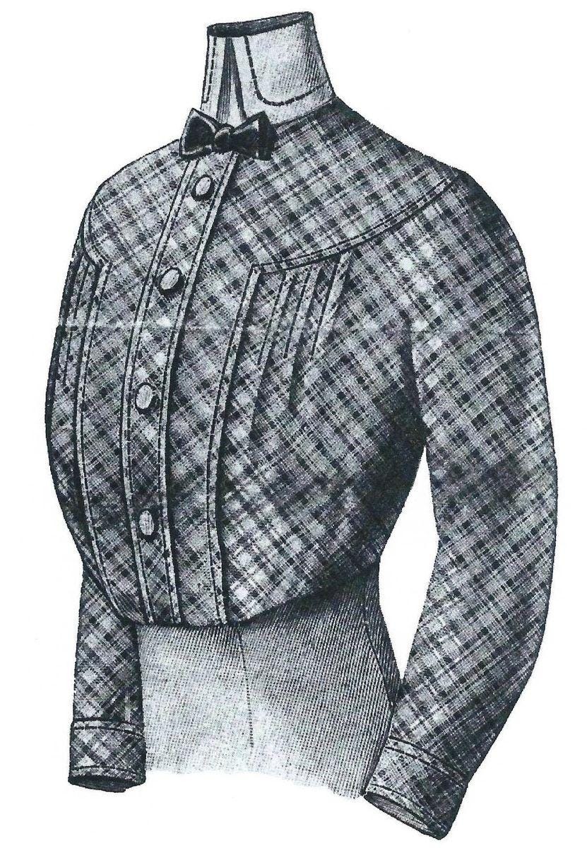 1910s Ladies Blouse With Detachable Collar - 1912 Pattern #E0219 - 34 Inch Bust
