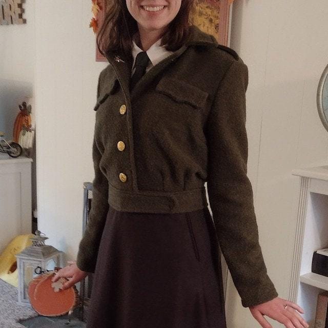 1940s Ladies Eisenhower Style Jacket - INSTANT DOWNLOAD - Reproduction 1944 Sewing Pattern #F5766 - 32/34 Inch Bust - PDF - Print At Home