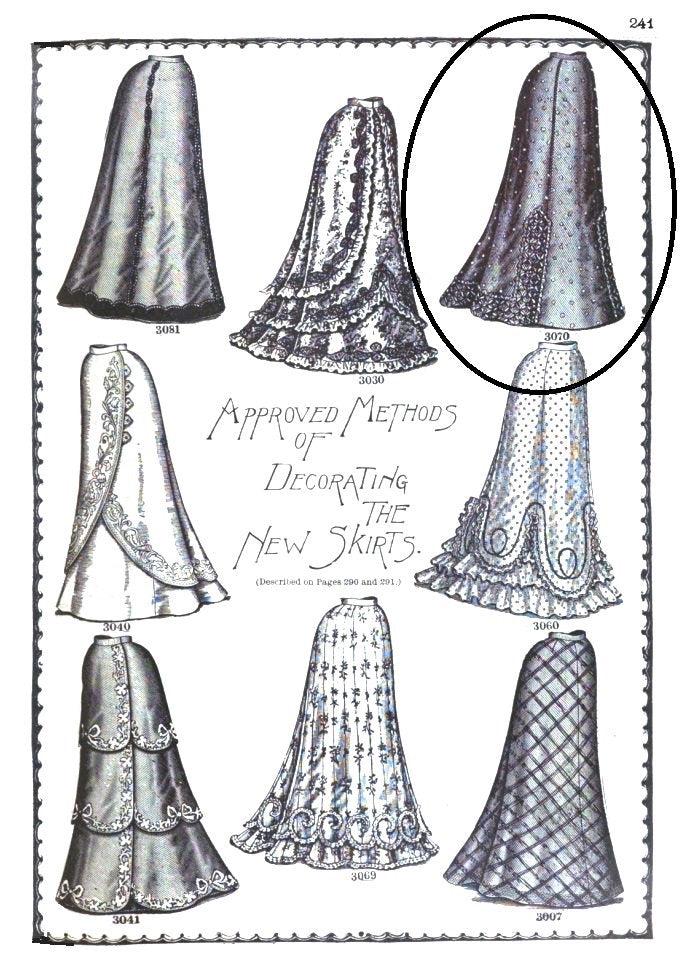 1890s Ladies Circular Skirt In Two Lengths - INSTANT DOWNLOAD - Reproduction 1899 Sewing Pattern #E3070 - 22 Inch Waist - Print At Home PDF