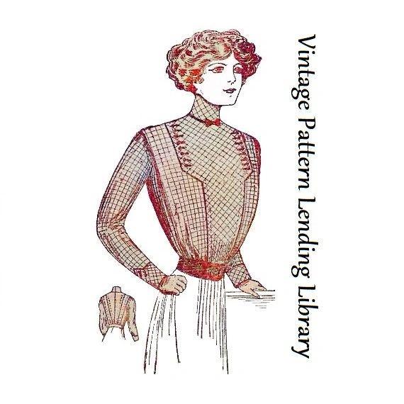 1910 Ladies Waist With Optional Lining - Pattern #E6823 - 38 Inch Bust