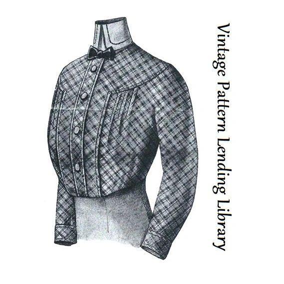 1910s Ladies Blouse With Detachable Collar - 1912 Pattern #E0219 - 34 Inch Bust