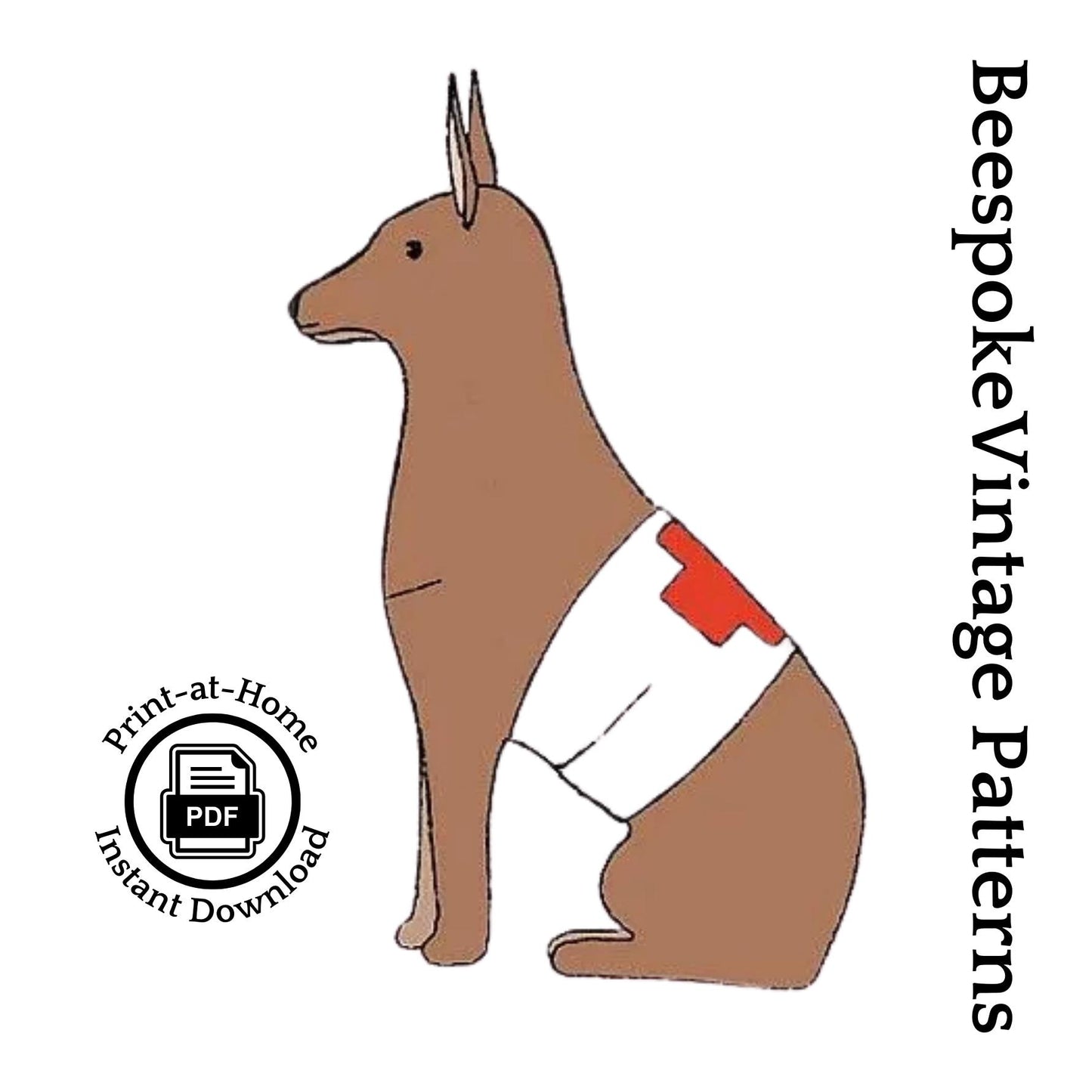 1916 Red Cross Dog Sewing Pattern - INSTANT DOWNLOAD - Pattern #N3645 - WWI Fund Raiser - pdf - Print At Home