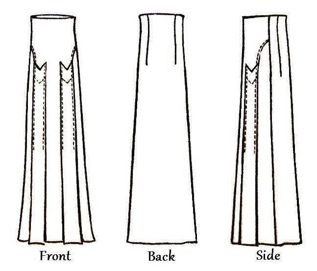 1930s Ladies Skirt With Self Pockets- INSTANT DOWNLOAD - Reproduction 1933 Sewing Pattern #T7368 - 28 Inch Waist - PDF - Print At Home