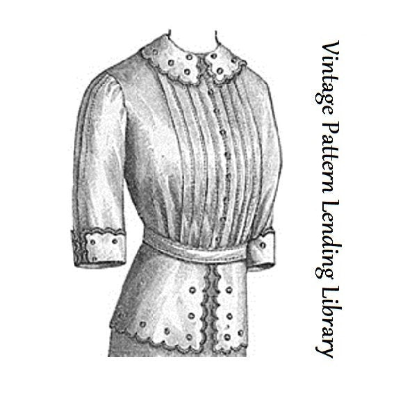 1910s Ladies Blouse With Embroidered Detailing - 1912 Pattern #E1000 - 36 Inch Bust