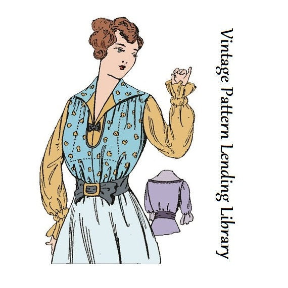1910s Ladies Blouse With Ruffled Cuff - 1915 Pattern #E1770 - 38 Inch Bust