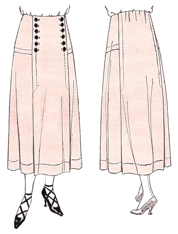 1920s Ladies Yoked Skirt - INSTANT DOWNLOAD - Reproduction 1921 Sewing Pattern #z2010 - 28 Inch Waist - PDF - Print At Home