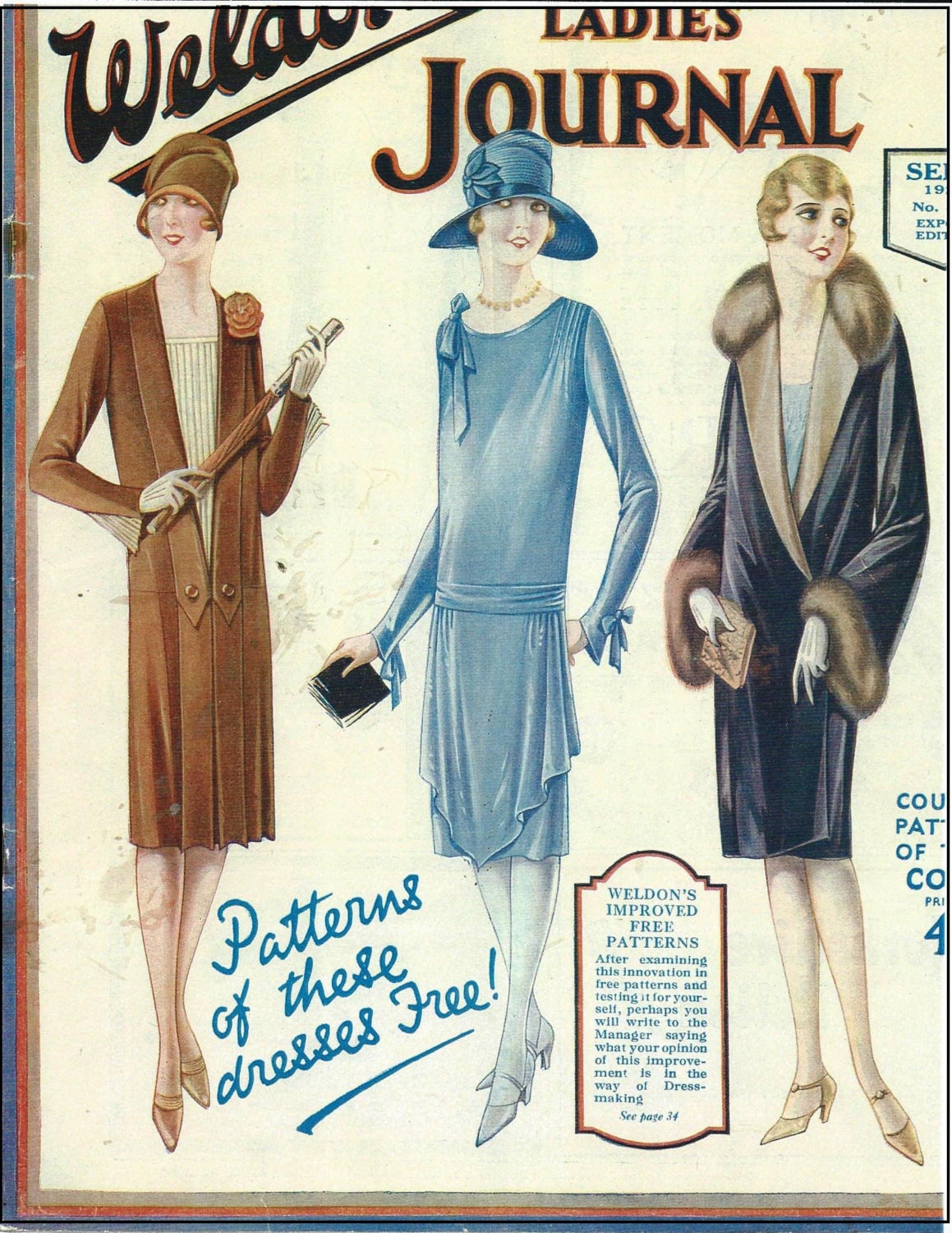 1920s Ladies Day Dress In Two Styles - INSTANT DOWNLOAD - Reproduction 1927 Sewing Pattern #Z0579 - 36 Inch Bust - PDF - Print At Home