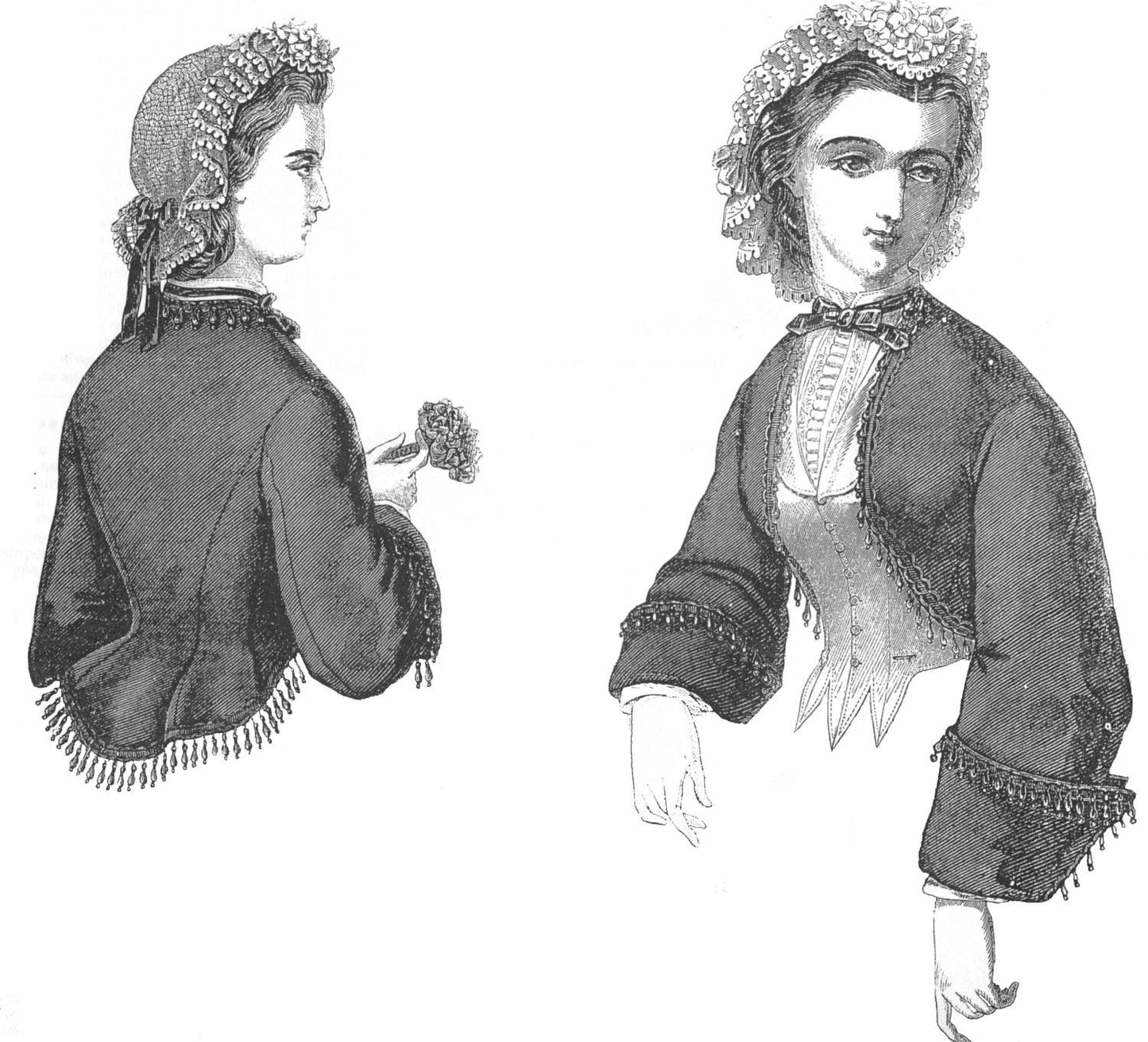 1860s Ladies Vest & Jacket - INSTANT DOWNLOAD - 1863 Victorian Reproduction Sewing Pattern #E0161 - 32/34 Inch Bust - PDF - Print At Home